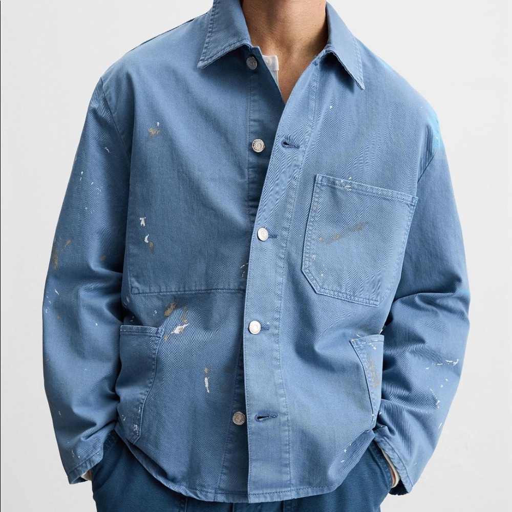 Zara Men Splatter Workwear Jacket Small NWT